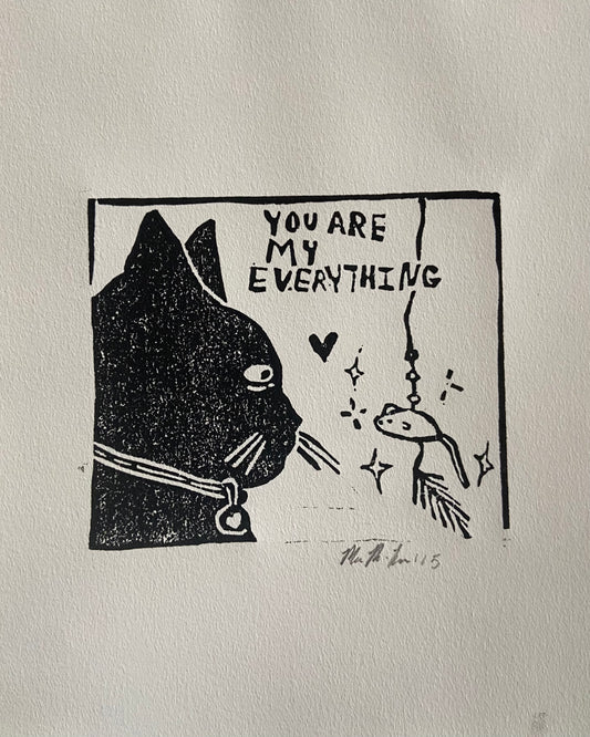 "You Are My Everything" Linocut Print